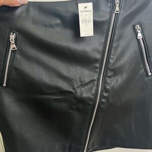 Express leather black skirt Sz 10. Brand new with tags